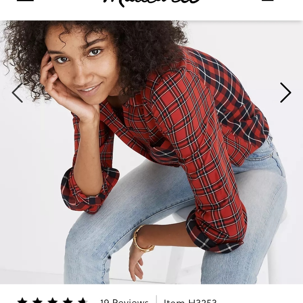 Madewell Classic Ex-Boyfriend Shirt Plaid Patchwork